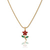 Mini Ruby Flower Necklace