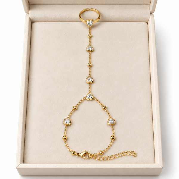 Heart Studded Handchain