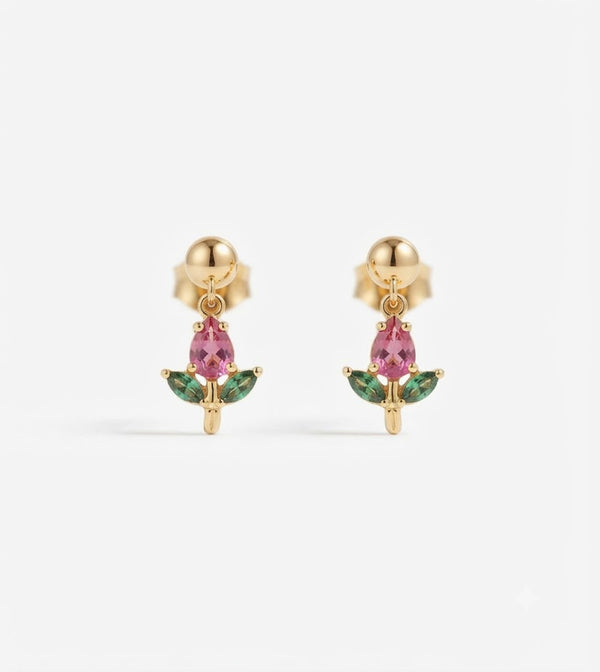 Pink Tulip Earrings