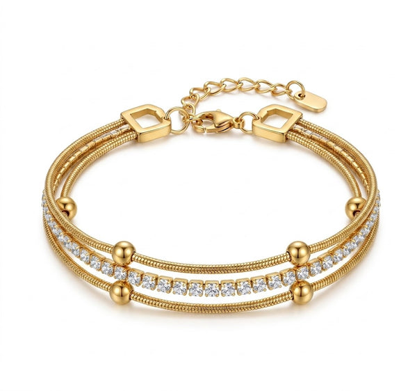 Satellite Silver Multilayer Bracelet