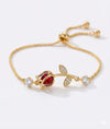 Ruby Tulip Bracelet ~ Adjustable