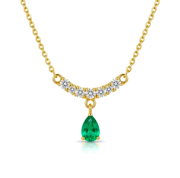 Cluster Emerald Drop Necklace