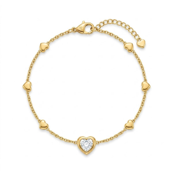 Crystal Heart Beaded Bracelet