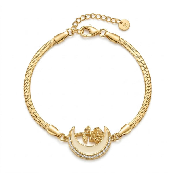 Gold Rose Snake chain Bracelet