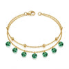 Dual Layer Emerald Tassel Bracelet