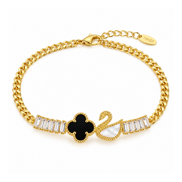 Swan Clover Bracelet