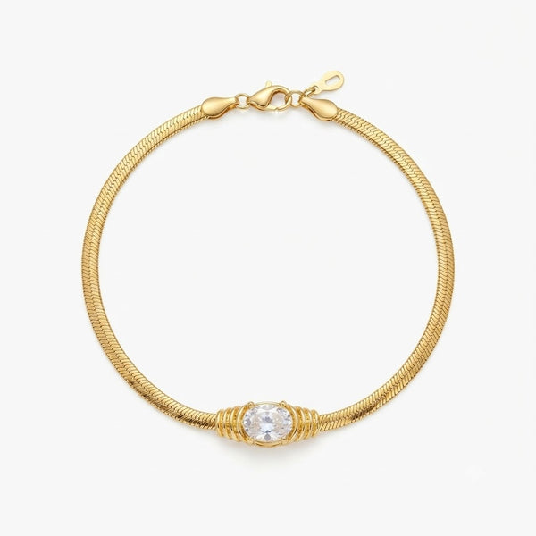 Oval Cut Snake Chain Bracelet