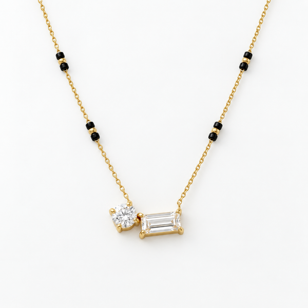 Yuvika Diamond Cluster 18K Gold Plated Mangalsutra
