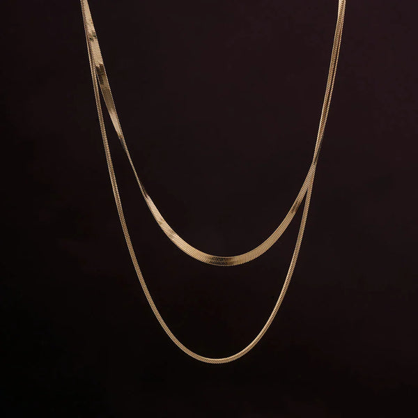 Plain Chain Two Layer Necklace
