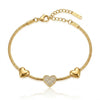Gold Tri Heart Bracelet