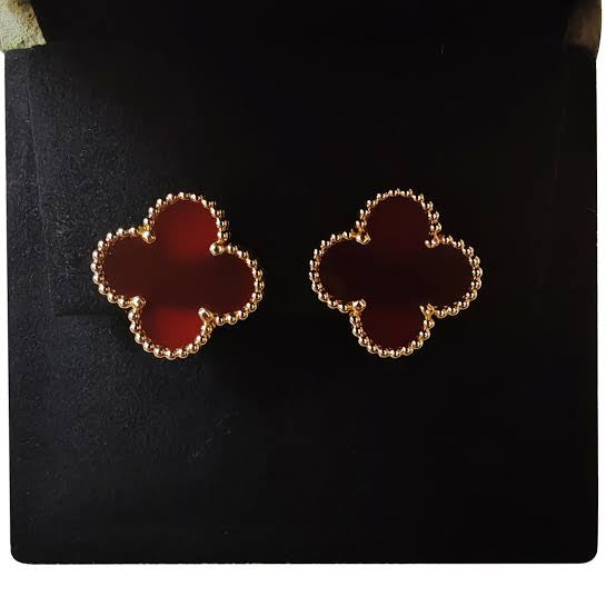Wine Clover Earrings