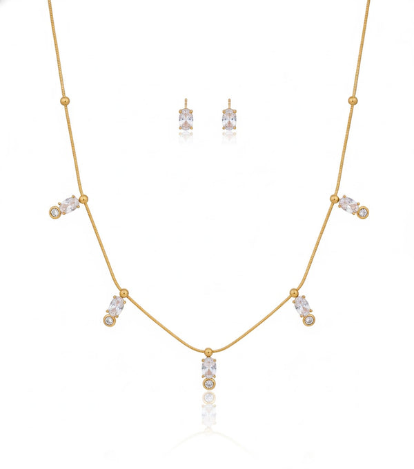 Radiant Droplets Necklace with Earrings