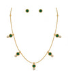 Emerald Crystal Cut Necklace with Earrings