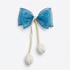 Organza Tulip Bud Tassel Bow Clip