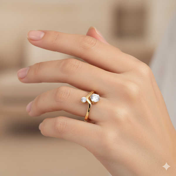 Minimal Diamond Drop Ring