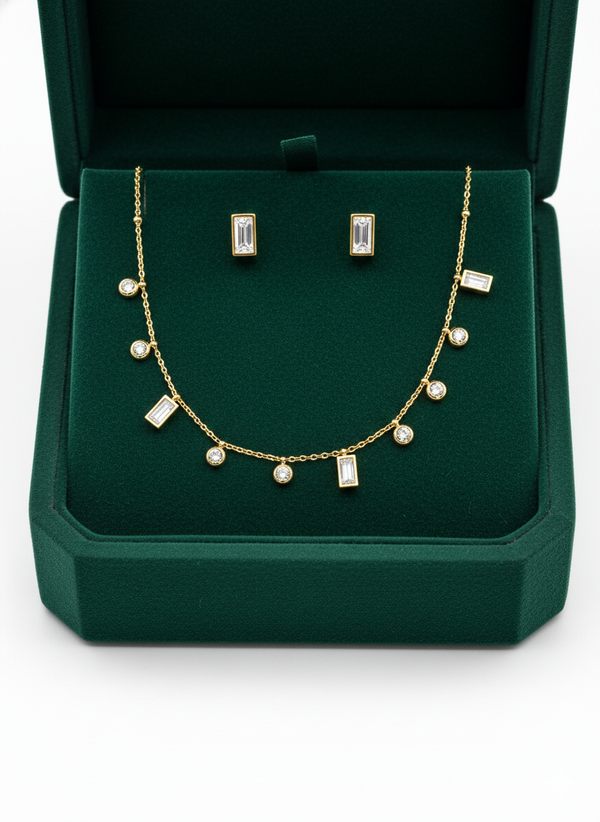 Nyra Necklace with Earrings
