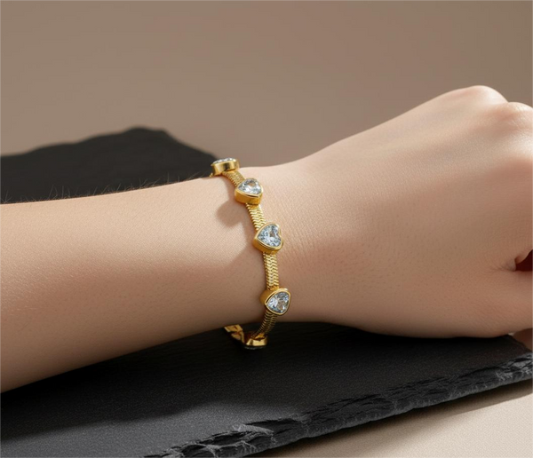 Stone Studded Heart Bracelet