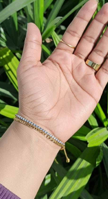 Golden Glamour Layered Bracelet