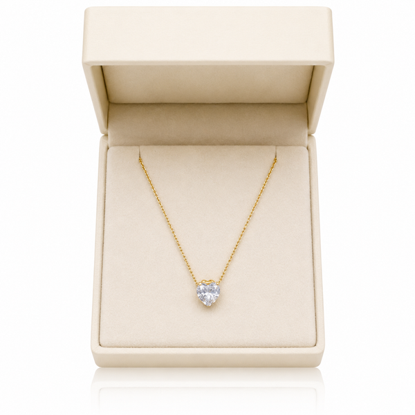 Minimal Heart Crystal Necklace