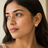 Hollow Pearl Crystal Hear Earring