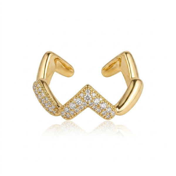 Studded Heart Link Ring