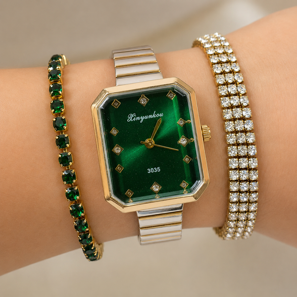 Emerald Dual Tone Watch Stack