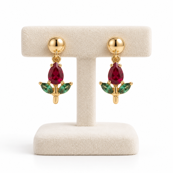 Ruby Tulip Earring