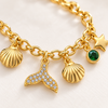 Studded Fin Charms Bracelet