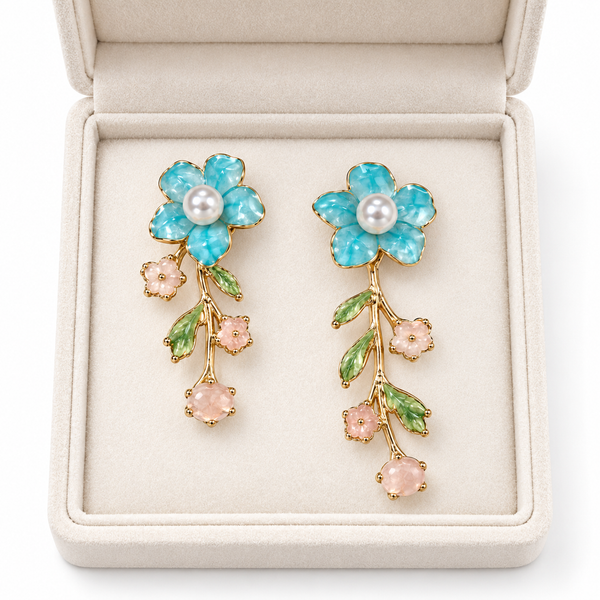 Fairy Blue Bloom Earring