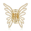 White Pearl Adorned Butterfly Hair Claw – Pearl hair claw clip for women by Fix My Hairs