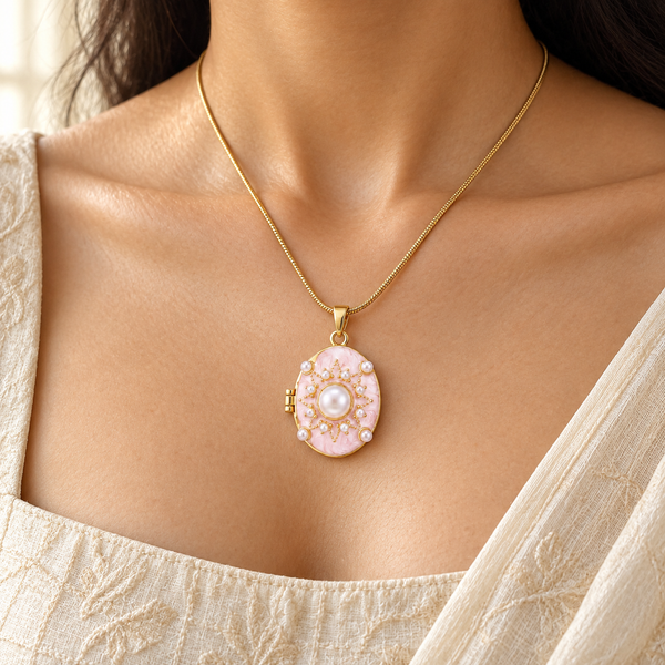Pink Pearl Picture Pendent