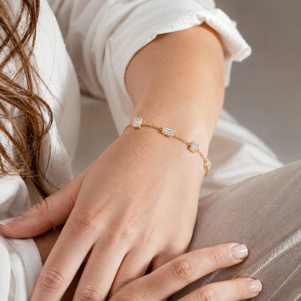 Crystal Rectangular Cut Bracelet