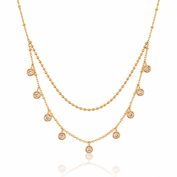 Dual Layer Circle Charm Necklace