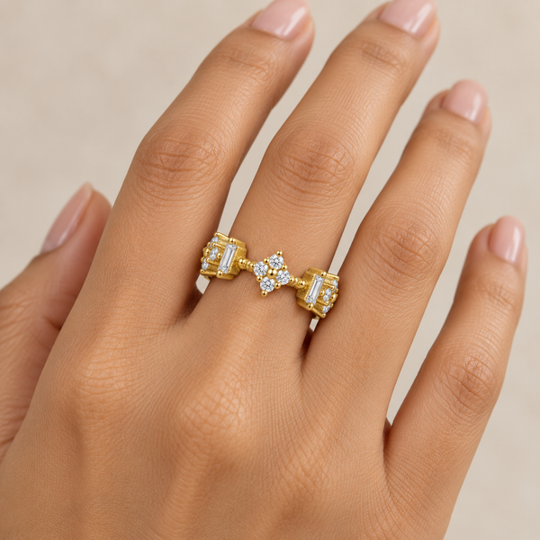 Zircon Flower Ring