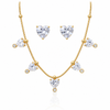 Crystal Heart Charm Necklace with earrings