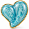 Blue Glazed Heart Earrings
