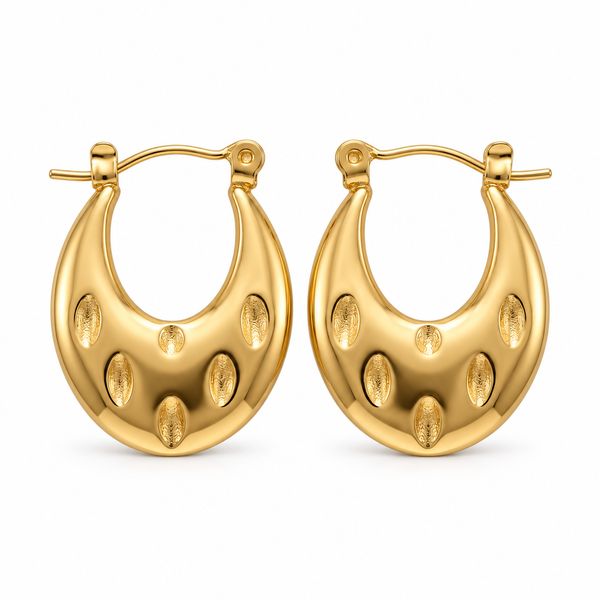 Gold Crescent Earrings