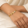 Minimal Studded Gold Coin Bracelet
