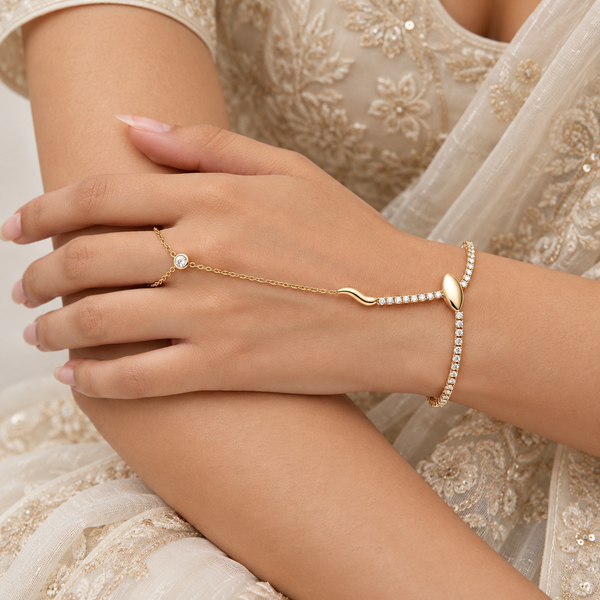 Studded Snake Hand Chain