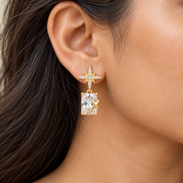 Star Studded Drop Earrings