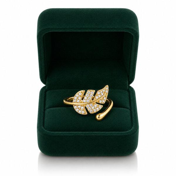 Studded Leaf Ring