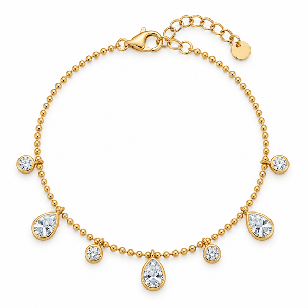 Teardrop Beaded Chain Bracelet