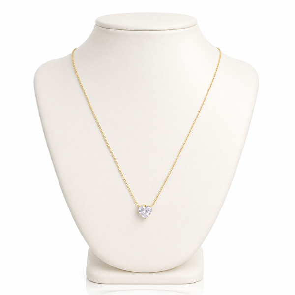 Minimal Heart Crystal Necklace