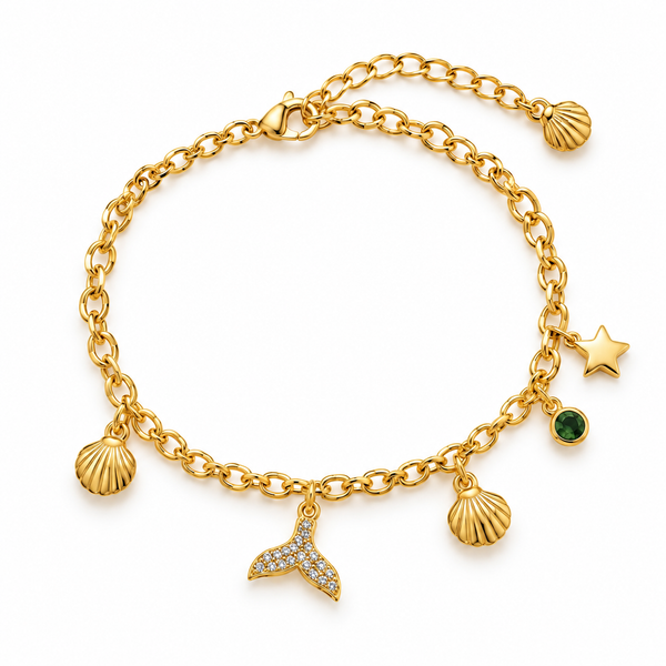 Studded Fin Charms Bracelet