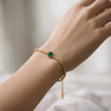 Dainty Emerald Stone Bracelet