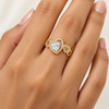 Halo Heart Link Ring