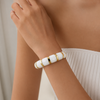Resin Tube Stretchable Bracelet- White