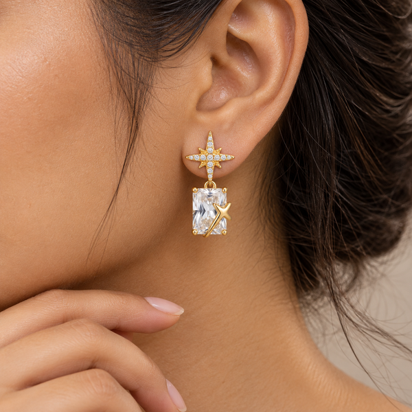 Star Studded Drop Earrings