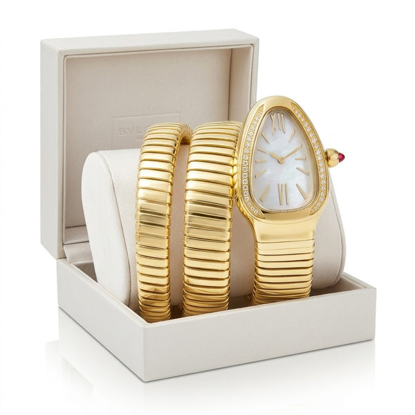 White Dial Gold Serpent Watch
