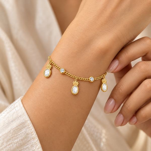 White Pineapple Luxe Bracelet